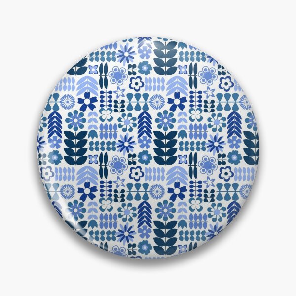 Item preview, Scandinavian Flowers in Blue designed and sold by KrisInStitches.