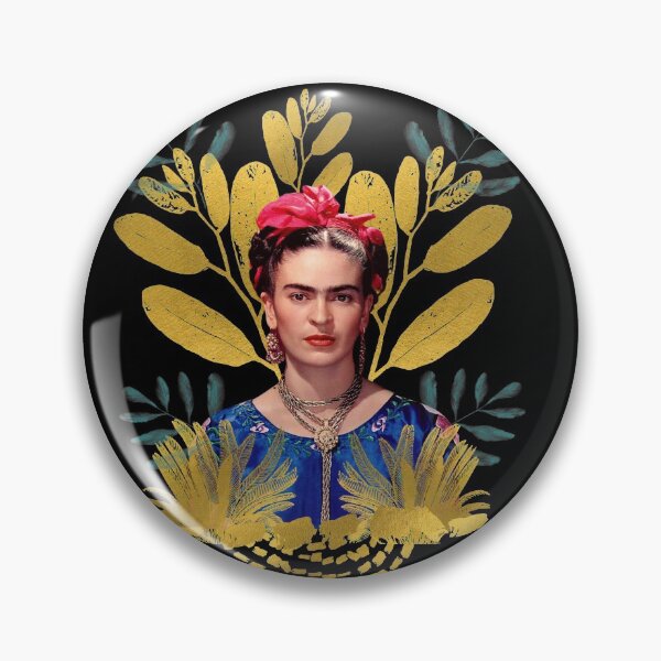 Item preview, Frida Kahlo portrait color, golden flowers and watercolor designed and sold by Adriana C (All about Frida).