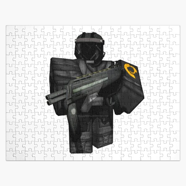 Roblox Characters Jigsaw Puzzles Redbubble - the devils the gun roblox id