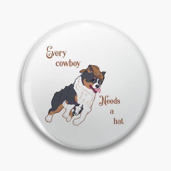 Item preview, Every cowboy needs a hat Black tri Aussie designed and sold by Ivy Fox Illustration.