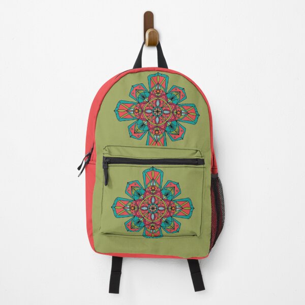 Item preview, Zen Art | Mandala 3.2 Design Sun & Moons Orange Green Teal designed and sold by Old Urban Farmhouse Design Studio.