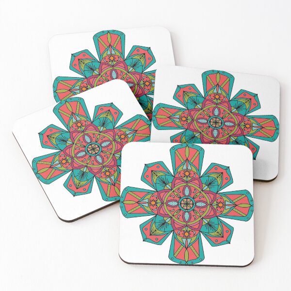 Item preview, Zen Art | Mandala 3.2 Design Sun & Moons Orange Green Teal designed and sold by Old Urban Farmhouse Design Studio.