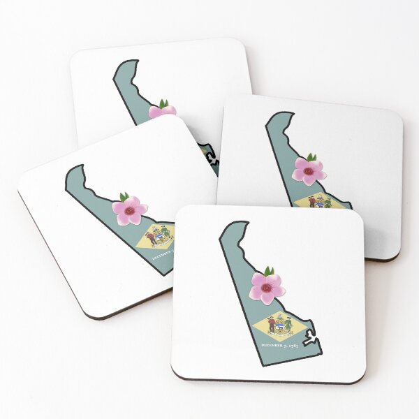Item preview, Bandera del estado de Delaware con flor estatal Peach Blossom designed and sold by Gsallicat.