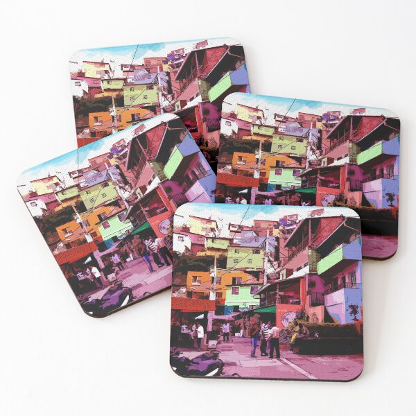 Item preview, Colombia Medelim - Comics - Digital Paint - Colorful Houses designed and sold by RazzArt.