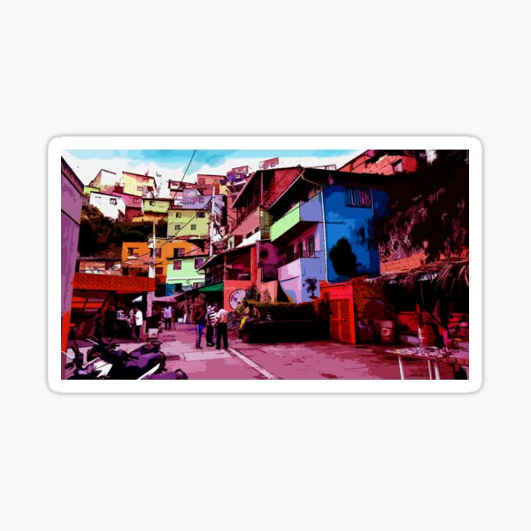 Item preview, Colombia Medelim - Comics - Digital Paint - Colorful Houses designed and sold by RazzArt.