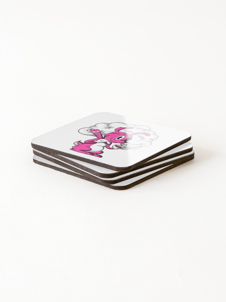 Thumbnail 4 of 5, Coasters (Set of 4), Badass Bunny designed and sold by RedsStickerShop.