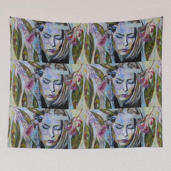 Item preview, Breath of Fragility - Abstract Portrait and Bird Art designed and sold by Krusty.