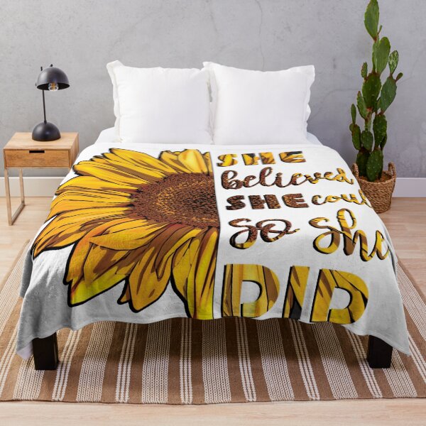 Item preview, She Believed She Could So She Did | Sunflower designed and sold by KarolinaPaz.