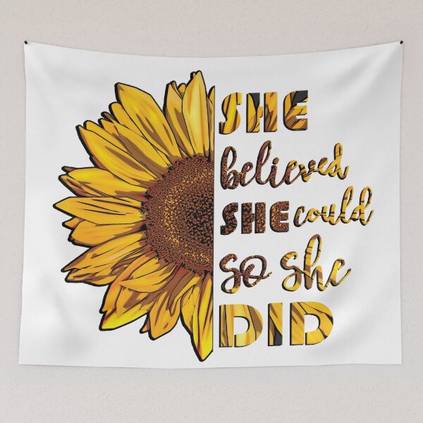 Item preview, She Believed She Could So She Did | Sunflower designed and sold by KarolinaPaz.