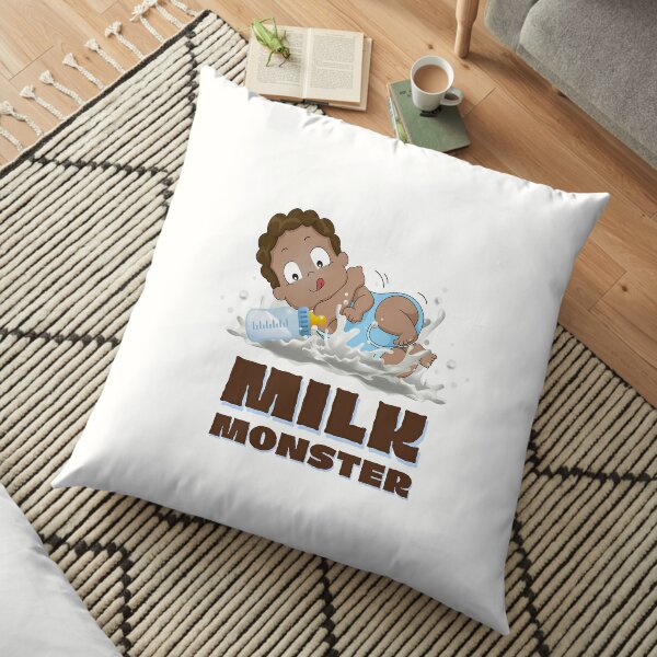 Milk Monster in Brown Floor Pillow