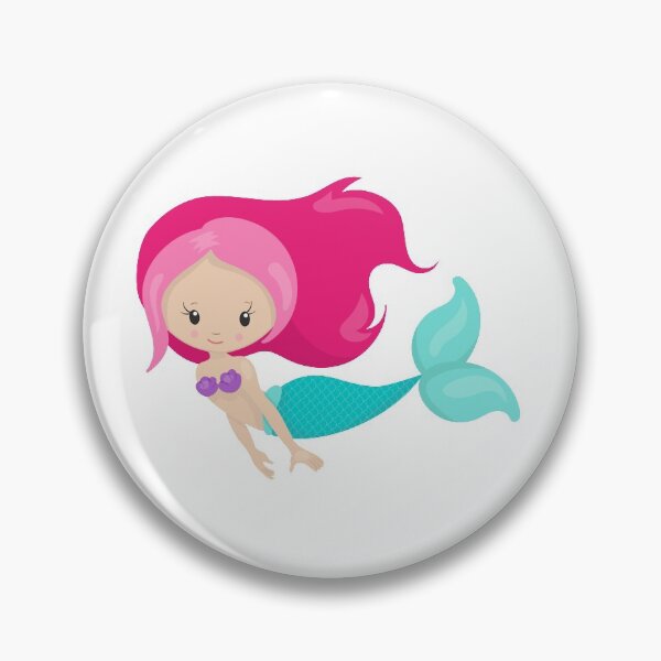 Item preview, Adorable Pink Haired Mermaid Girl designed and sold by PacifierCity.