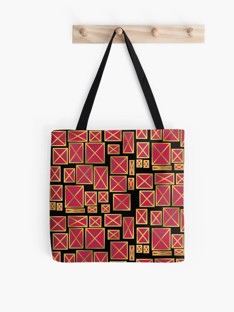 Thumbnail 1 of 2, Tote Bag, Ruby Square Pattern designed and sold by palaco210.