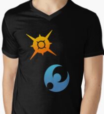 Pokemon Sun and Moon Symbols Men's V-Neck T-Shirt