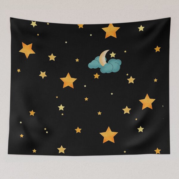 Item preview, Stars and moon at night designed and sold by oxoxoxo.