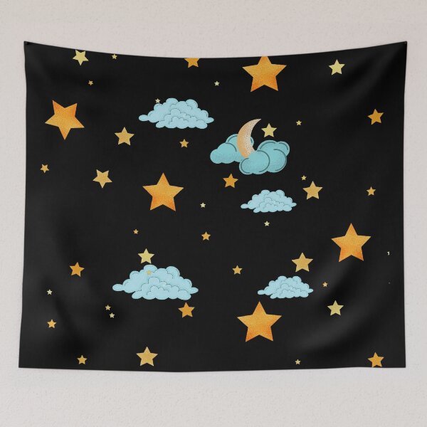 Item preview, Stars moon clouds fantasy designed and sold by oxoxoxo.