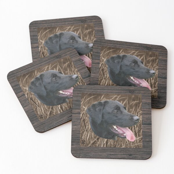 Item preview, Black Lab with Cattails and Wood Grain Design designed and sold by LifeCrush.