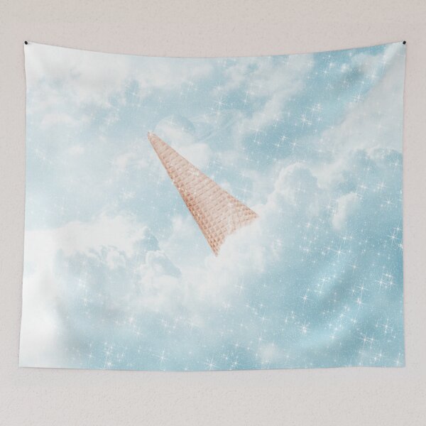 Item preview, Blue Watercolor Pastel Candy Cone Clouds Kawaii designed and sold by Jolly-Yosei.