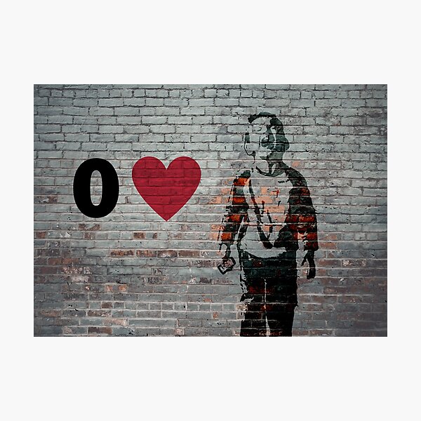 Fallen Angel Banksy Blue Stencil Art Print
