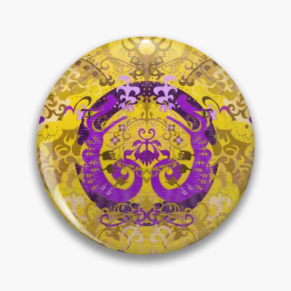 Item preview, Intersex Dragon Damask -- Intersex Pride Flag Colors designed and sold by ArgyleImp.