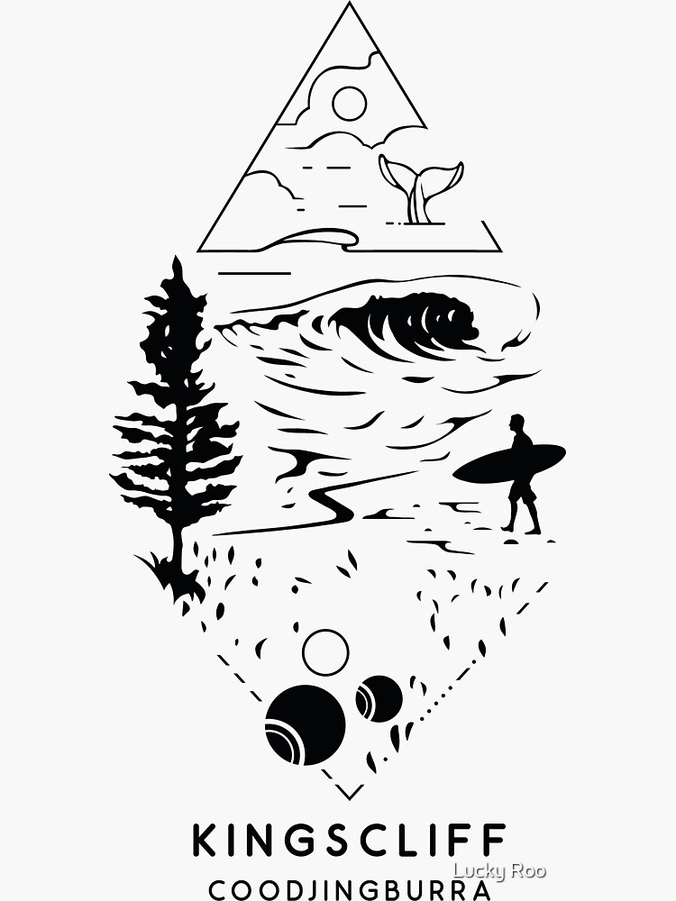 "Kingscliff" Sticker for Sale by Drawbauchery Redbubble