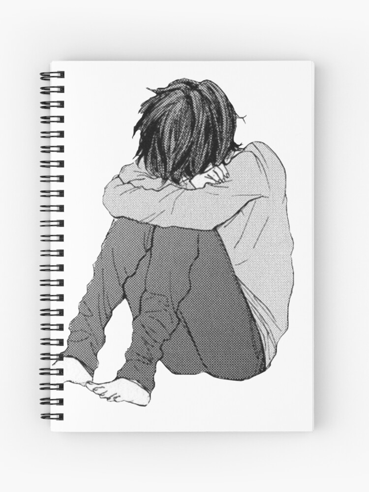 Sad Boy Spiral Notebook By Roojub Redbubble