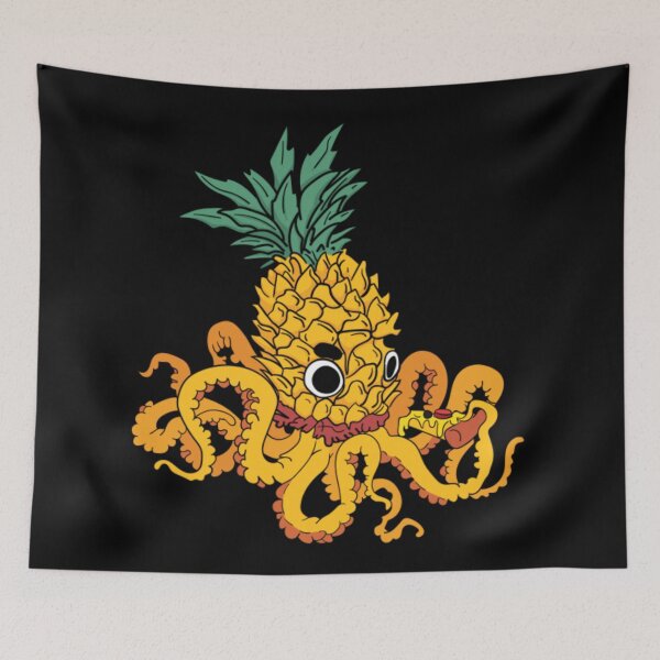 Item preview, Pineapple head octopus eating pizza designed and sold by JessiaDubois.