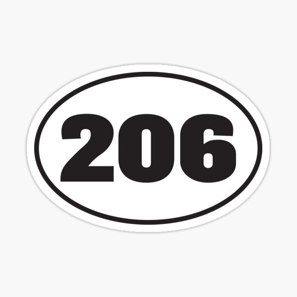 Item preview, 206 Area Code - Seattle, SeaTac, Mercer Island, Washington designed and sold by RoguePixel.
