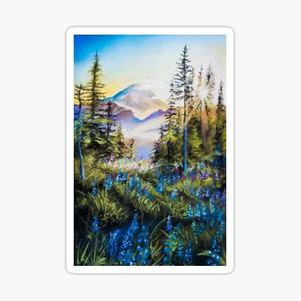 Pastel Mountains Sticker