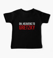 Heavens to Gretzky (white&red text) Baby Tee