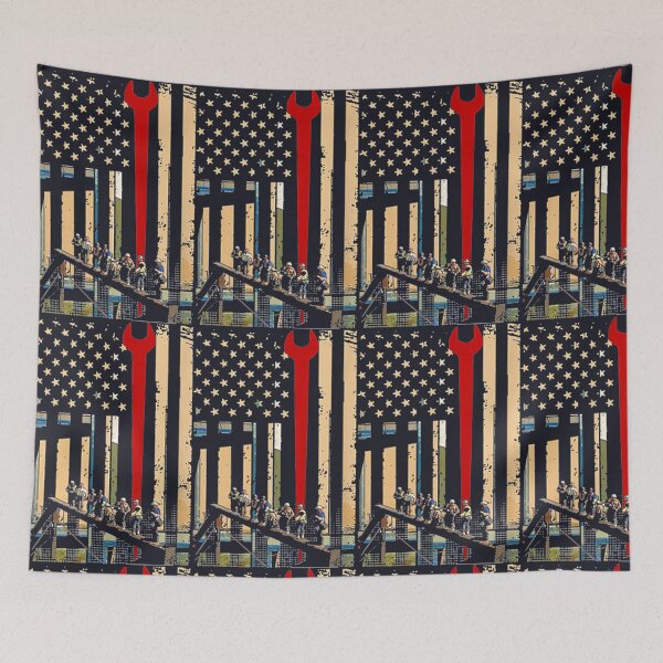 Item preview, American Flag Ironworker Union Proud designed and sold by linhkaphung.
