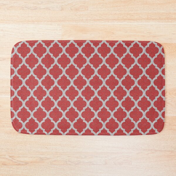 Item preview, White on Red Quatrefoil Pattern 07 designed and sold by vortexatelier.