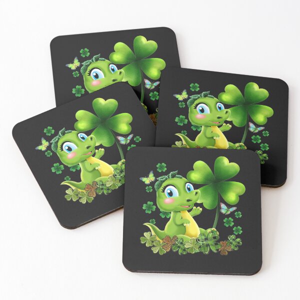 Item preview, Girls St Patricks Day T Rex Kid's Cute Dinosaur Shamrock T-Shirt designed and sold by Lukifo-Caster.