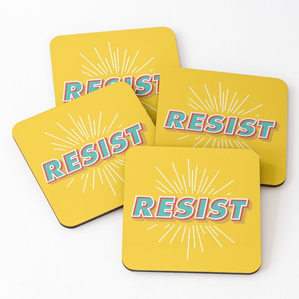 Item preview, "Resist" Yellow Polkadot Typography designed and sold by XXRebellion.