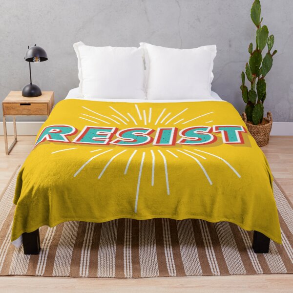 Item preview, "Resist" Yellow Polkadot Typography designed and sold by XXRebellion.