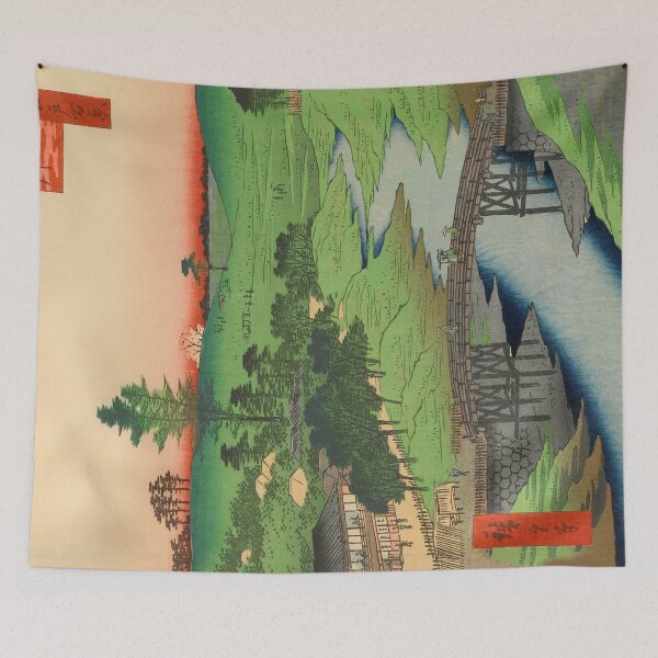 Item preview, Furukawa River Spring Landscape Vintage Ukiyo-e Japanese Art designed and sold by VintageArchive.