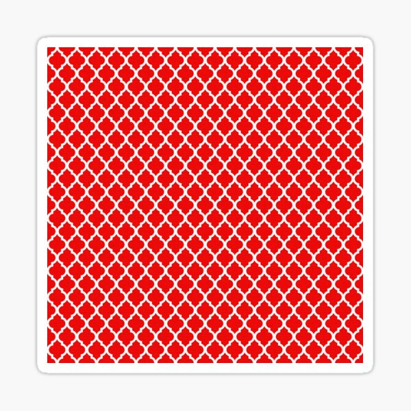 Item preview, White on Red Quatrefoil Pattern 08 designed and sold by vortexatelier.