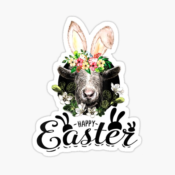 Item preview, Happy Easter Bunny Goat Lovers with Easter Eggs Merch designed and sold by theroadahead82.