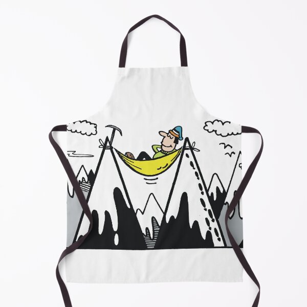 Item preview, Cartoon of mountain climber resting in hammock between peaks designed and sold by Al Benge - NZ & Australian Art.