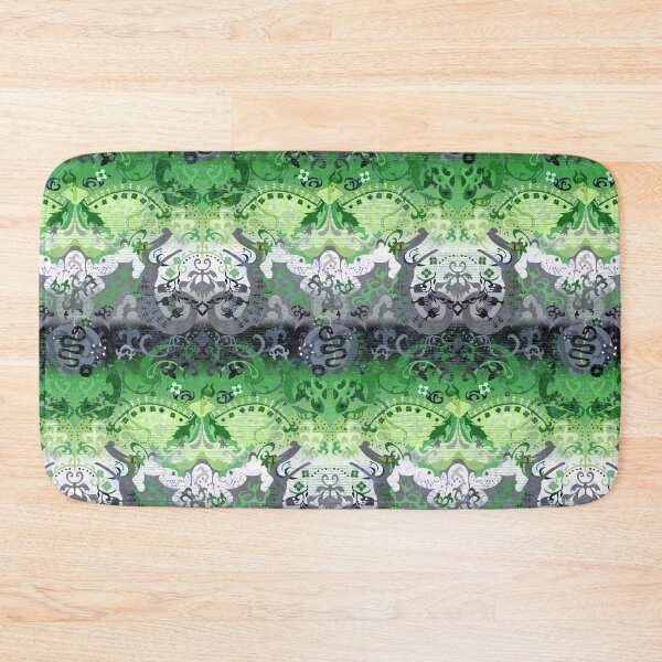 Item preview, Aromantic Dragon Damask -- Aromantic Pride Flag Colors designed and sold by ArgyleImp.