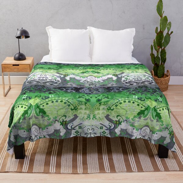 Item preview, Aromantic Dragon Damask -- Aromantic Pride Flag Colors designed and sold by ArgyleImp.