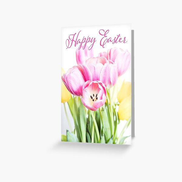 Aperçu de l'œuvre Bouquet de tulipes printanières Joyeuses Pâques créée et vendue par fotollissimo.