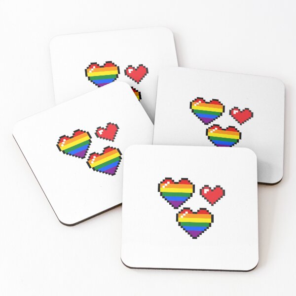 Item preview, Pixel Pride Rainbow Hearts designed and sold by Sorcerers of Cyber Pride.