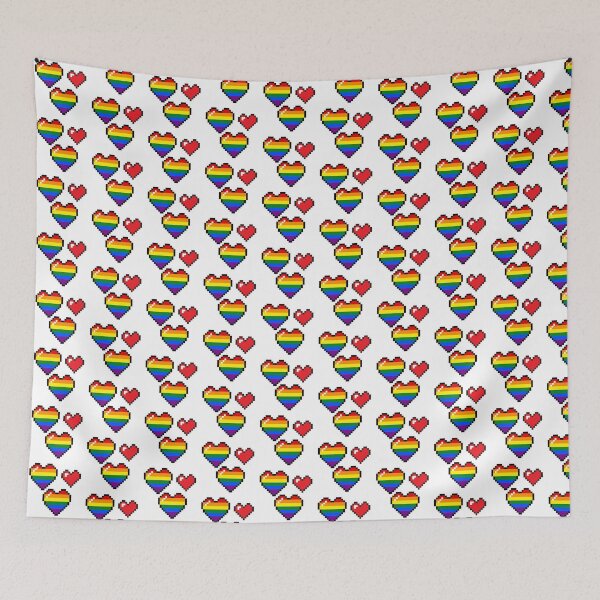 Item preview, Pixel Pride Rainbow Hearts designed and sold by Sorcerers of Cyber Pride.