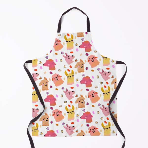 Item preview, Llama/Alpaca Heads - Cute Orange and Pink Cartoon Animal Pattern designed and sold by TheRainbowRoom.