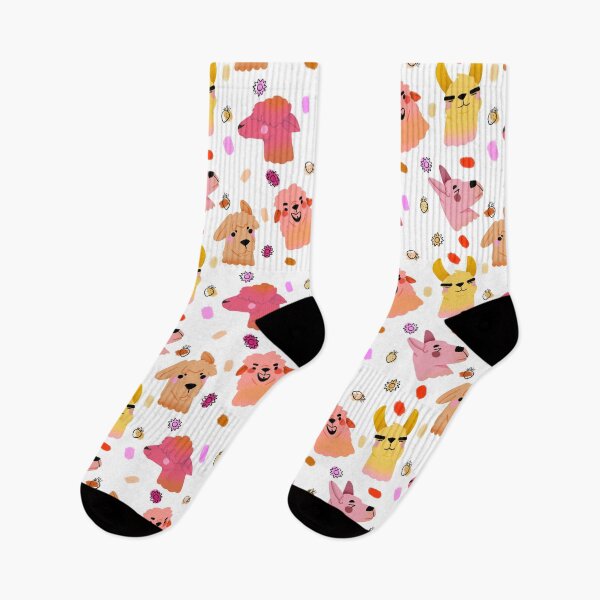 Item preview, Llama/Alpaca Heads - Cute Orange and Pink Cartoon Animal Pattern designed and sold by TheRainbowRoom.