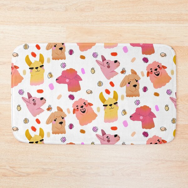 Item preview, Llama/Alpaca Heads - Cute Orange and Pink Cartoon Animal Pattern designed and sold by TheRainbowRoom.