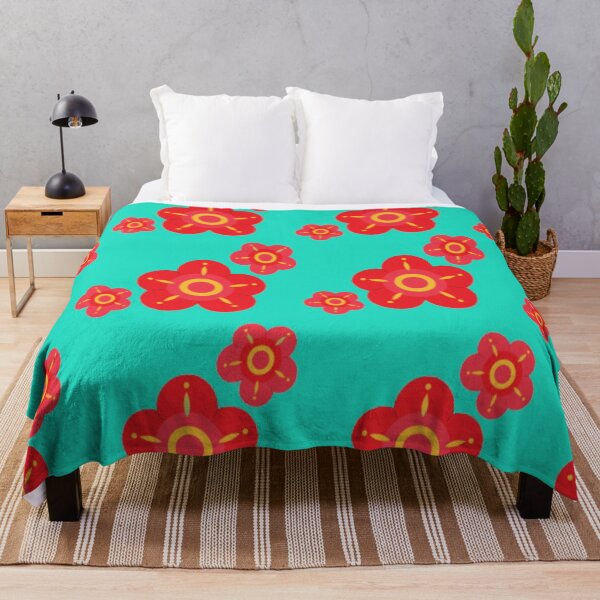 Item preview, African Orange Floral on Cyan designed and sold by julset.