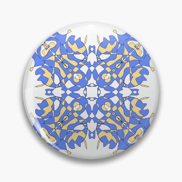 Item preview, Geometric blue and yellow design.  designed and sold by PaintingsByKF.