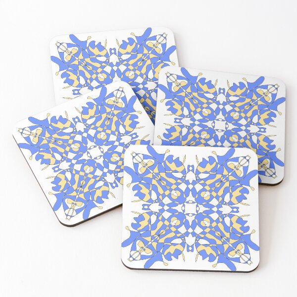 Item preview, Geometric blue and yellow design.  designed and sold by PaintingsByKF.