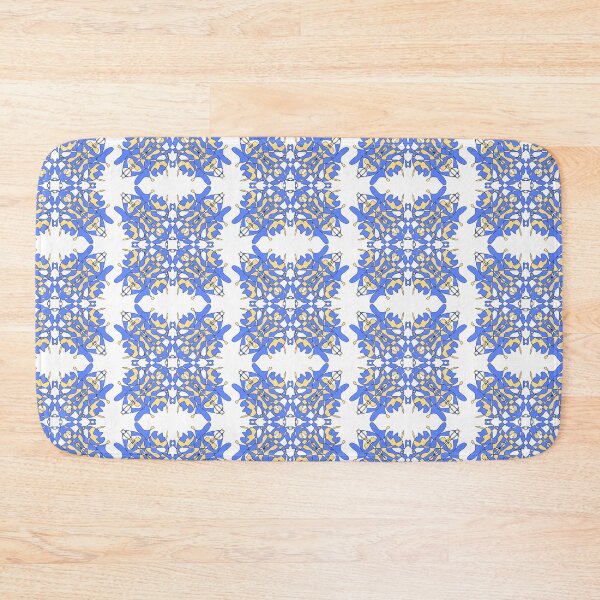 Item preview, Geometric blue and yellow design.  designed and sold by PaintingsByKF.